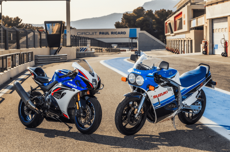 The GSX-R1000R now features an updated electronic suite supported by a six-axis IMU Suzuki GSX-R1000R 40th Anniversary Edition with Original GSX-750